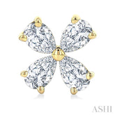 1/2 Ctw Floral Pear Cut Diamond Stud Earrings in 14K Yellow Gold